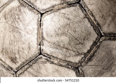 Closeup Of An Old Football Ball