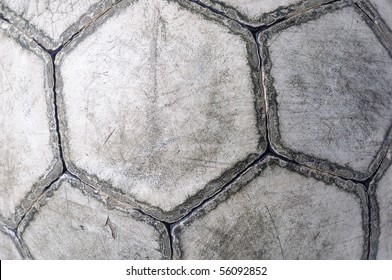 Closeup Of An Old Football Ball