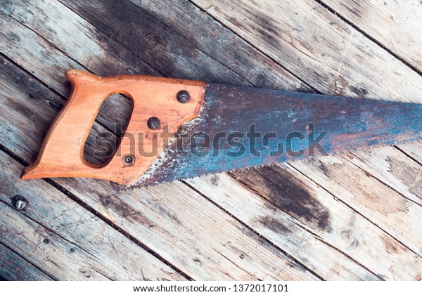 Closeup Old Hand Saw On Dirty Stock Image Download Now
