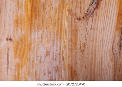 Closeup Of Old Knotty Pine Board. Wood Panel Texture Background