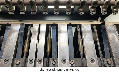 Close-up Old Offset Printing Machine