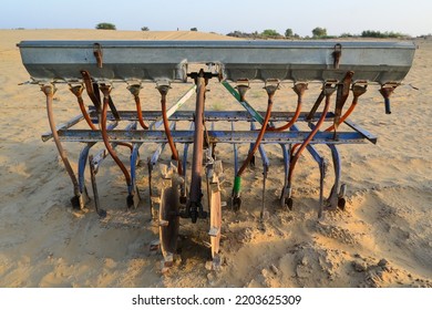 Closeup Of Old Seed Planter Machine