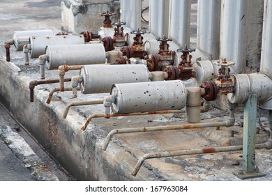 Close-up Of Old Steam Trap Valve On Pipe Connection