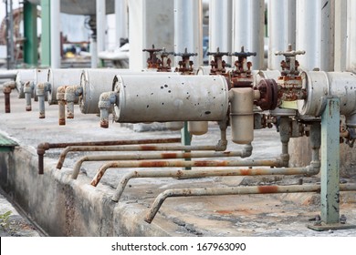 Close-up Of Old Steam Trap Valve On Pipe Connection