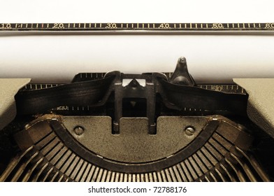 Closeup Of Old Typewriter Carriage Circa 1950s