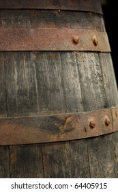 Closeup Of An Old Wine Barrel