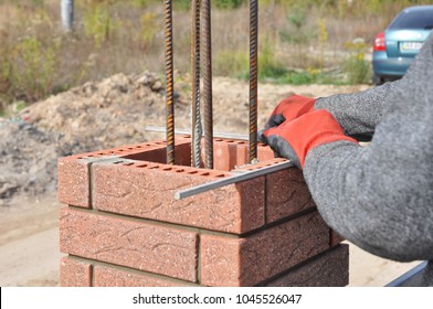 closeup on brick laying blocks 260nw 1045526047