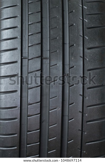 close-up on car tyre tread\
texture