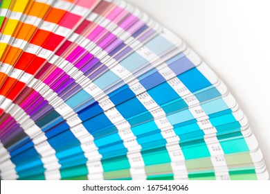 Close-up On Color Palette Guide For Printing And Painting