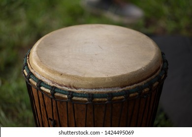 Close-up On A Djembe African Drum, Percussion Musical Instrument