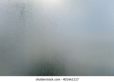 Closeup On Fog Condensation On Window Glass Background