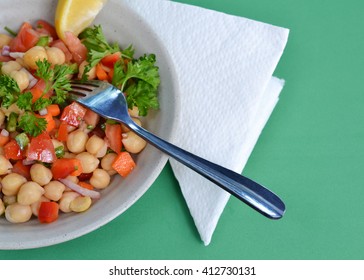 Closeup On Garbanzo Bean Salad