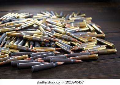 Closeup On Golden Pistol Assault Rifle Stock Photo 1023240457 ...