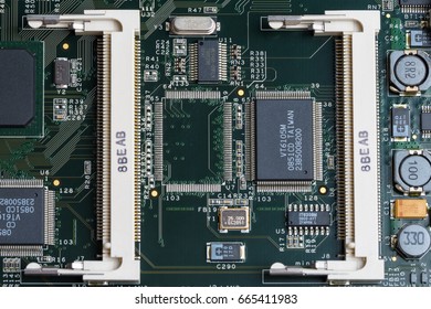 Closeup on a msata interface on a single-board computer