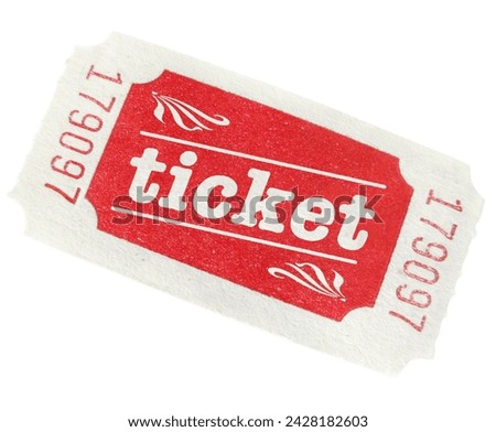 Close-Up on a red vintage admission ticket.