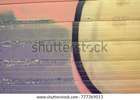 Closeup on roller shutter garage door abstract textured background