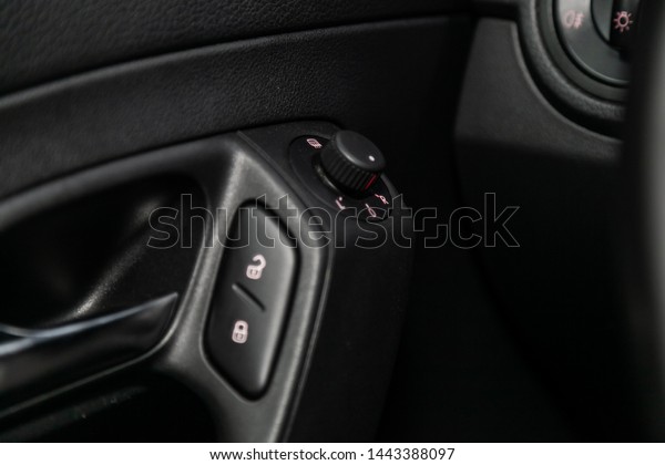 Closeup On Side Door Lock Glass Stock Photo Edit Now 1443388097