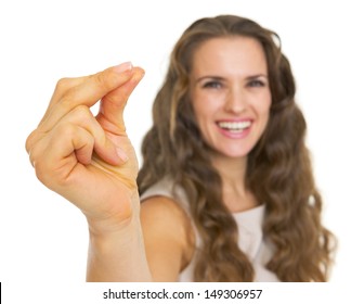 Closeup On Smiling Young Woman Snapping Fingers