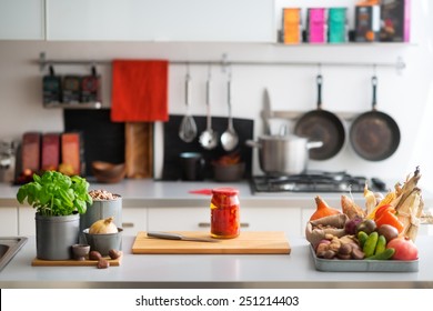 Closeup on table with vegetables in kitchen - Powered by Shutterstock