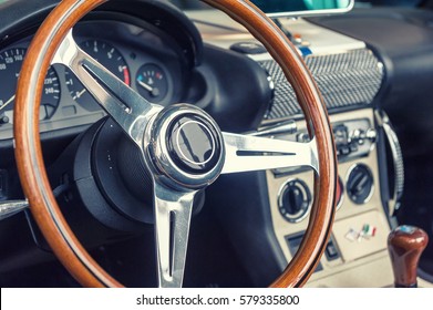 Closeup On A Wheel Of A Vintage Car