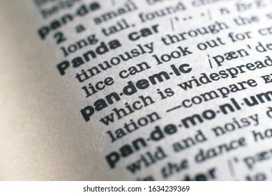 A Close-up On A Word Pandemic In English Dictionary (selective Focus)