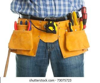 Close-up On Worker's Toolbelt