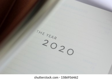 Closeup of an open calendar for the year 2020.  - Shutterstock ID 1586956462