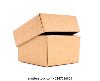 Close-up Of An Open Cardboard Box. Side View.