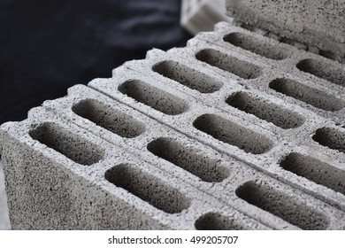 Closeup Openwork Concrete Blocksstack Cement Blocks Stock Photo 