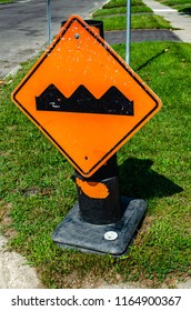 Close-up of orange road constructin 