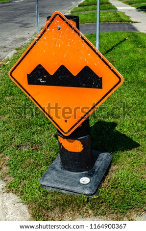 Close-up of orange road constructin 