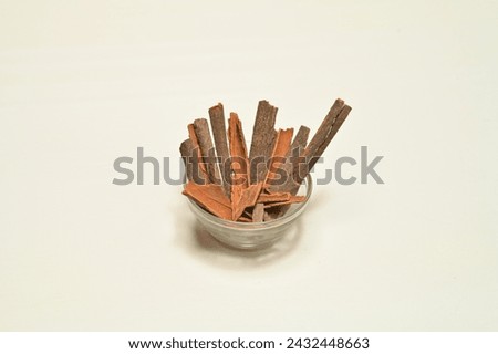 closeup of organic cinnamon, Cinnamomum verum or dalchini