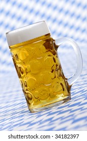 Close-up Of Original Bavarian Oktoberfest Beer Stein Called 