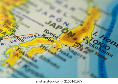 Closeup Orographic Map Honshu Island Japan Stock Photo 2150161679   Closeup Orographic Map Honshu Island 260nw 2150161679 