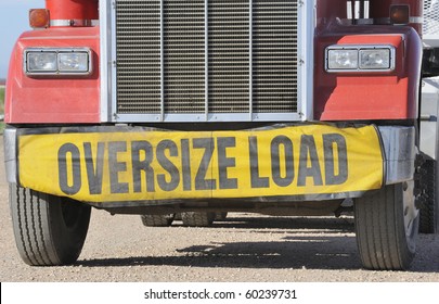 Closeup Of Oversize Load Sign On Front Of Truck