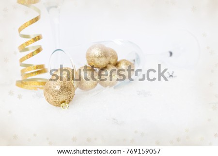 Similar – Image, Stock Photo Cheers! Champagne glass overturned, black and white.