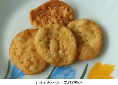 Closeup Of Papdi A Product Of Refined Wheat Flour.