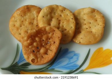 Closeup Of Papdi A Product Of Refined Wheat Flour.