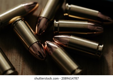 Closeup Of 9×19mm Parabellum Bullet