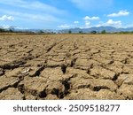 Close-up of a parched, cracked earth surface illustrating severe drought and arid conditions. Ideal for concepts related to climate change, environmental issues, desertification, and water scarcity