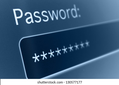 Closeup of Password Box in Internet Browser