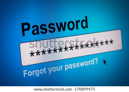 Closeup of Password Box in Internet Browser