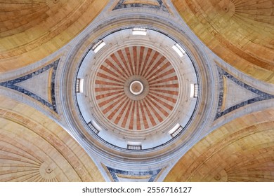 Closeup of patterns of dome ceiling of National Pantheon, Church of Santa Emgracia Lisbon Portugal  - Powered by Shutterstock