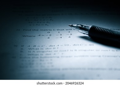 A Closeup Of A Pen On A Math Test Paper