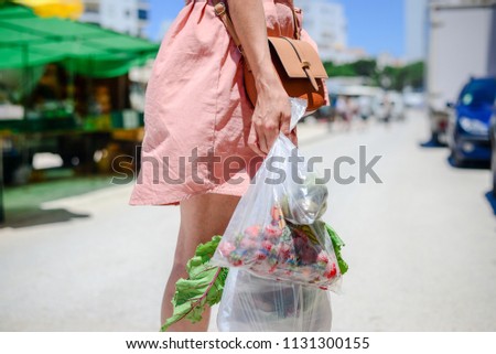 Closeup of people buying fruits. Farm market shopping background. Real purchasing selling natural healthylifestyle candid image.