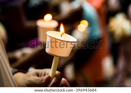 Similar – Image, Stock Photo Candlelight in a circle