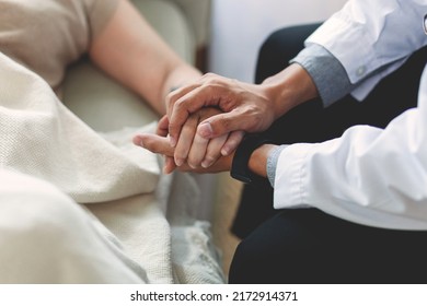 Close-up People Holding Hands During Close Confidential Talk Counseling Psychologists Provide Mental Assistance To The Patient
,carelessness, Concept Of Encouragement, Hope, Health Care.