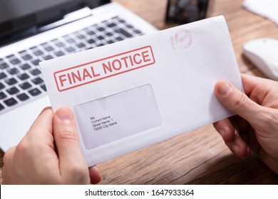 Close-up Of Person's Hand Holding Final Notice Envelope - Shutterstock ID 1647933364