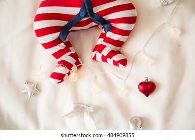 Closeup photo of baby lying. Christmas concept - Powered by Shutterstock