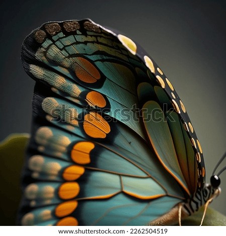 A close-up photo of a butterfly wing showing its intricate patterns and delicate texture.This stunning image captures the natural artistry and would be a perfect addition to any nature-themed project.